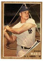 1962 Topps Roger Maris Baseball Card #1 - Hit