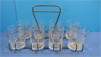 8 Juice Glasses w/Glass Carrier
