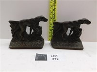 ANTIQUE CAST IRON POINTER DOG BOOK ENDS