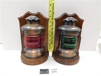 STARBOARD & PORT SIGNAL LIGHT BOOK ENDS