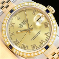 Rolex Men Datejust Sapphire Diamond Watch