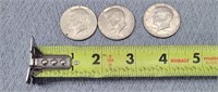 3- 1969 Kennedy Half Dollars