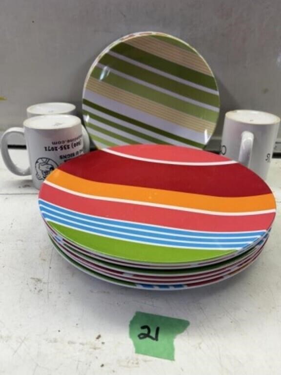 6 lg plates & 6 sm plates & coffee cups