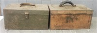 (2) Vintage Green Toolboxes