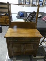 ELM WASHSTAND W/TOWEL RACK