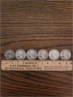 6 Washington Silver Quarters