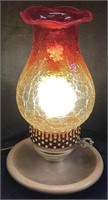 KAWANA AMBERINA CRACKLE GLASS LAMP, 10’’ H