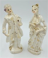 White and Gold Victorian Couple 8 1/2"