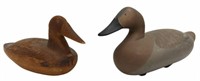 (2) VINTAGE CARVED & PAINTED DUCK DECOYS