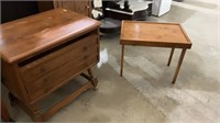 Side table  with snack tables or tv tray cabinet