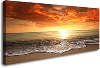 Canvas Prints Wall Art Sunset Ocean Beach Pictures