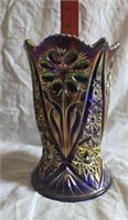 Vintage Fenton Carnival Glass Cobalt Vase