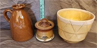 Small Pottery Latrine w/ Lid, Ceramic Pitcher