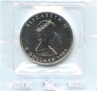 1989 1 oz Silver Maple Leaf Canadian Mint