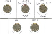 Group of U.S. Buffalo Nickels