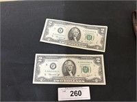 Pair 1976 $2 Bills