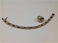 .925 Sterling Silver Bracelet & Ring; bracelet