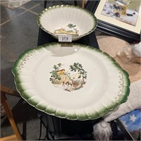 AMERICAN LIMOGES PLATE AND BOWL