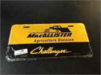 Sealed Maccallister Challenge Metal License Plate