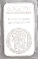 APMEX 5 Troy Oz. Silver Bar