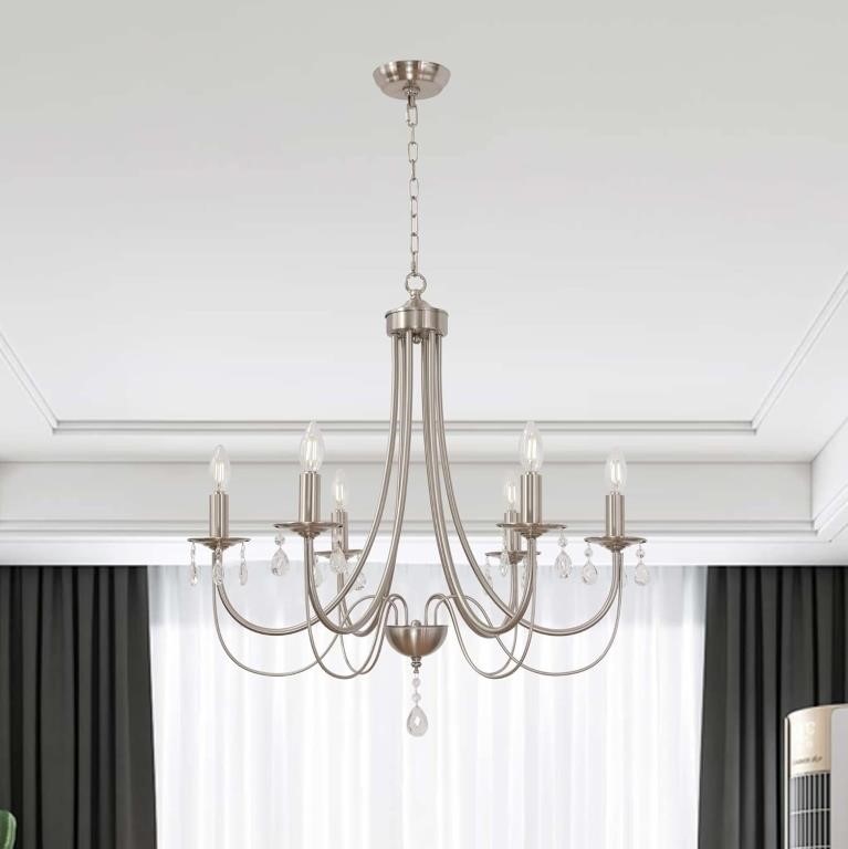 6-Light Crystal Candle Chandelier