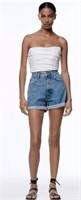 Sz 6 Zara Women's Blue Shorts - ZARA Blue Mom Fit