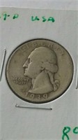 1939-D US Silver Quarter Dollar