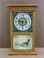 Cross Stitch Pheasant Wooden Mantle Clock