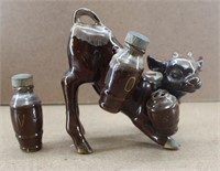 Vintage Dripware Oil, Salt/Pepper, Vinegar Cow