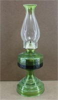 Plume &  Atwood Rison Lime Green Glass Oil Lamp