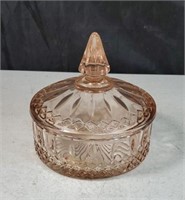 Pink round candy dish