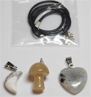 Natural Stone Pendants with 20" Necklace