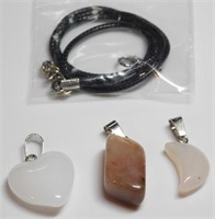 Natural Stone Pendants with 20" Necklace