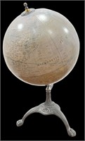 Vintage Globe Terrestre on Clawfoot Stand