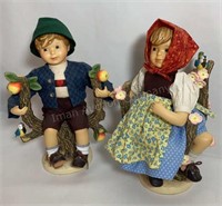 M. J. Hummel Large “Appletree Boy & Girl” 14”