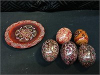 Wooden Russian Painted Eggs