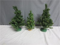 Cute Lot of 3 Vintage Miniature Christmas Trees
