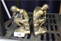 VINTAGE BRASS THE THINKING MAN BOOKENDS