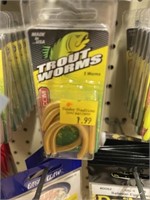 8 PACKS OF TROUT MAGNET TROUT WORMS  5 PER PACK