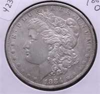 1884 O MORGAN DOLLAR AU