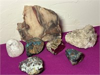 Peacock Ore, Pyrite, Quartz + Rock Specimens