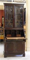 English Mahogany Bookcase Bureau.