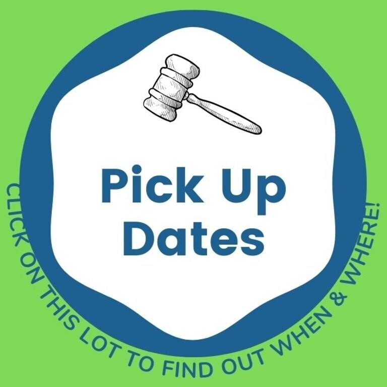 Local Pick Up Dates- July 21 & July 22 10am-2pm