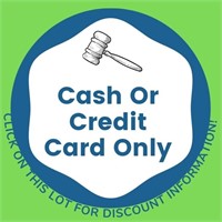 Payment Types-Cash or Credit Card Only