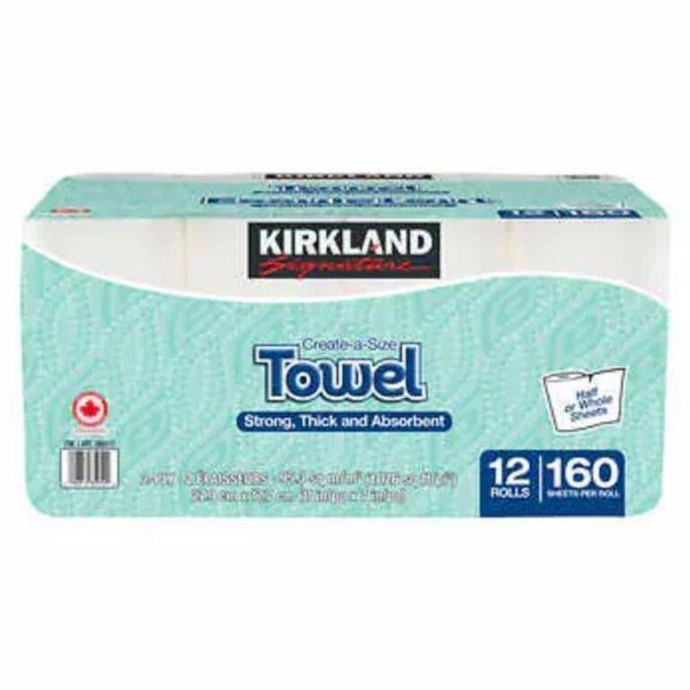 12-Pk Kirkland Signature 2-ply Paper Towels