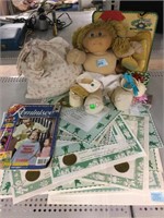 Cabbage patch doll, birth certificates and more.