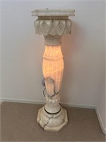 LIGHTED MARBLE PLANT STAND