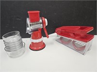Kitchen Grinder & Chopper Set  & sm Glass Bowls