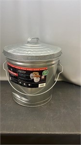 Galvanized garbage can