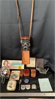 Ikoflex vintage camera suite, camera, flash,